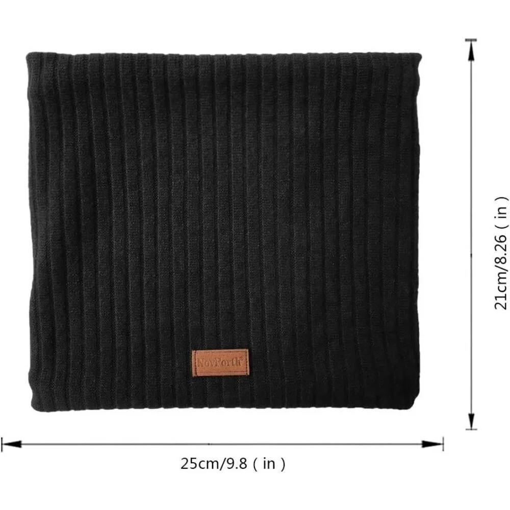 Men's Black 1 Winter Ski Neck Gaiter Face Scarf Fleece Lined Windproof Scarves